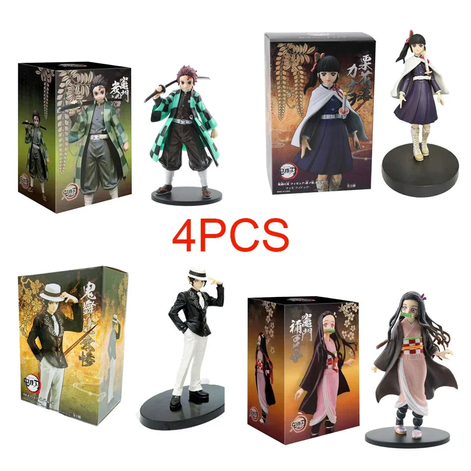 DEMON SLAYER Kamado Tanjirou & Nezuko 4PCS PVC Figures – Collector's Set