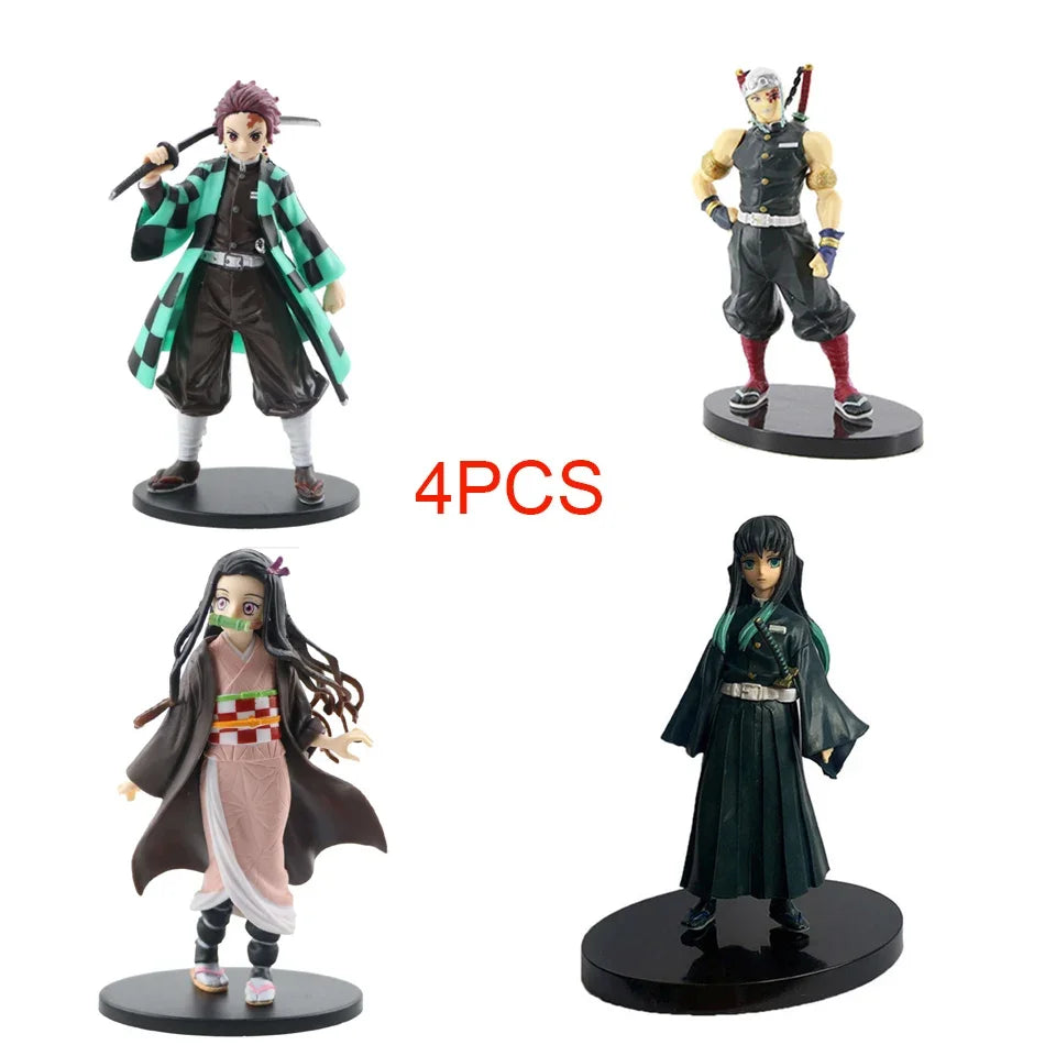 DEMON SLAYER Kamado Tanjirou & Nezuko 4PCS PVC Figures – Collector's Set