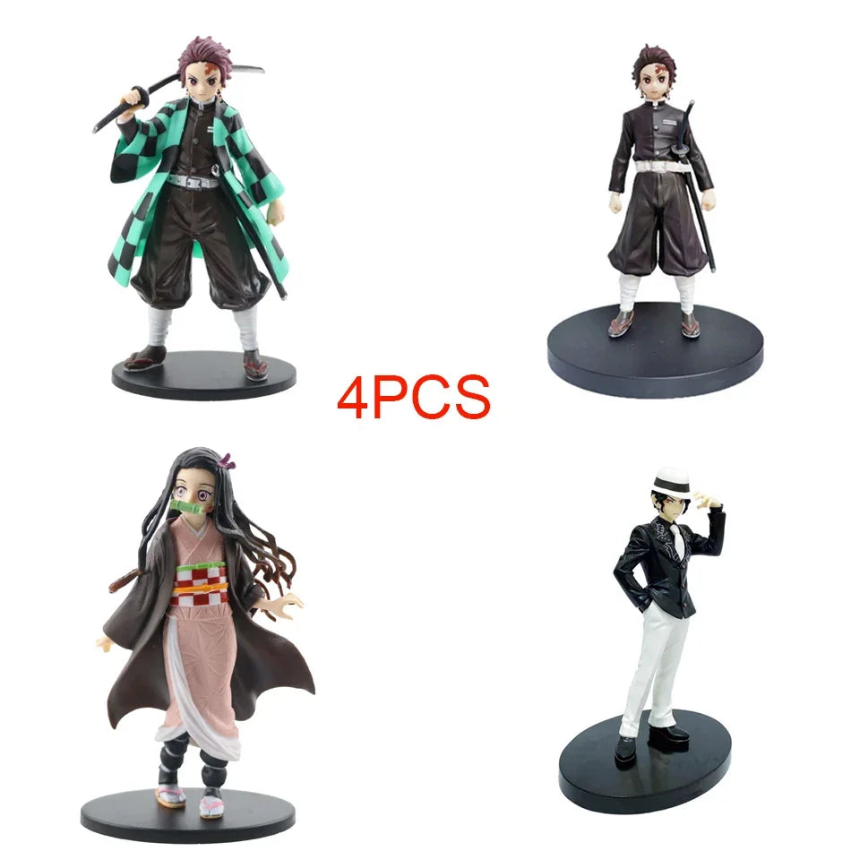 DEMON SLAYER Kamado Tanjirou & Nezuko 4PCS PVC Figures – Collector's Set