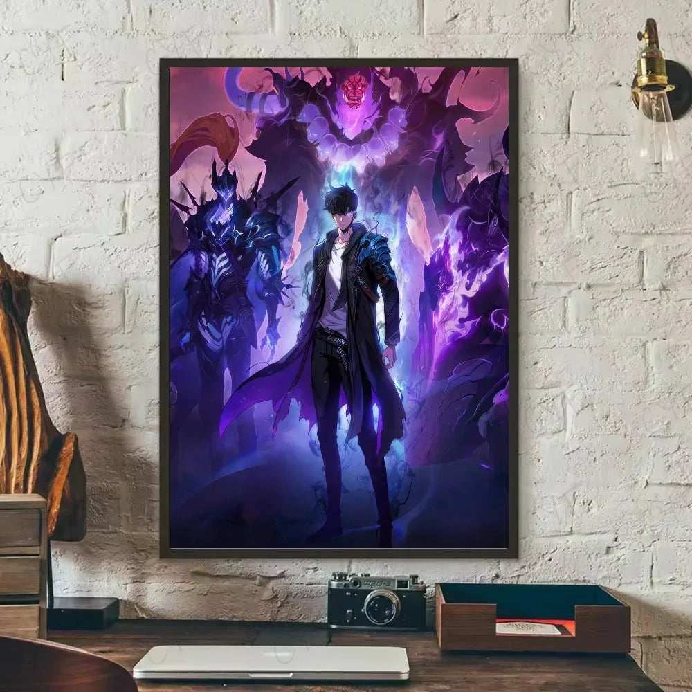 SOLO LEVELING Frameless Canvas Painting – Anime Wall Art Print