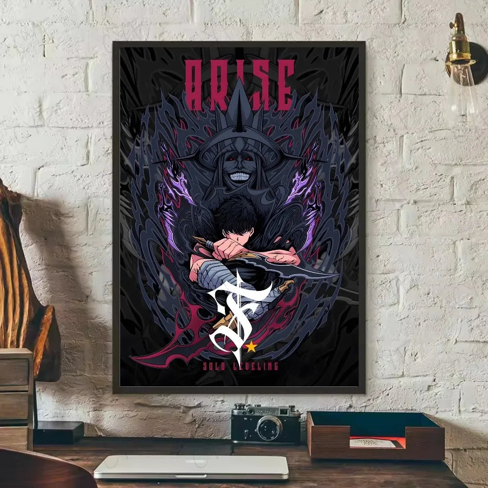 SOLO LEVELING Frameless Canvas Painting – Anime Wall Art Print
