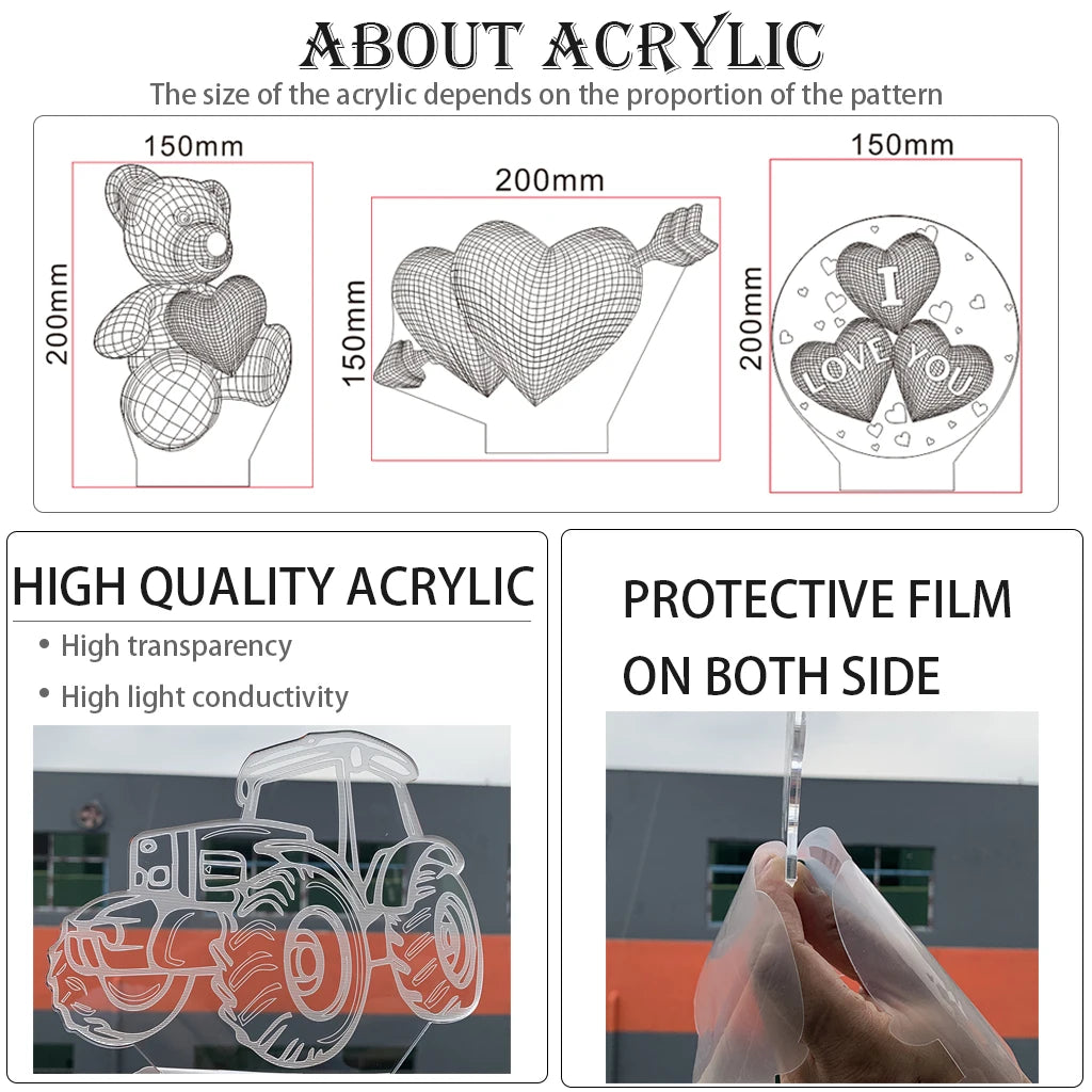 NARUTO Team 7 LED Acrylic Stand – Luminous Night Light Figure Set