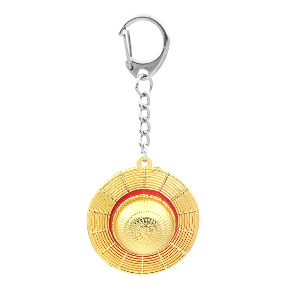 ONE PIECE Straw Hat Keychain – Metal Pendant for Collectors