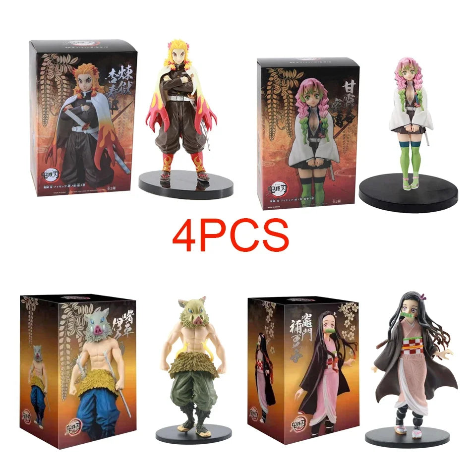 DEMON SLAYER Kamado Tanjirou & Nezuko 4PCS PVC Figures – Collector's Set