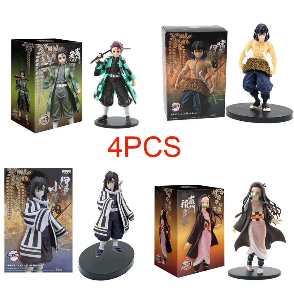 DEMON SLAYER Kamado Tanjirou & Nezuko 4PCS PVC Figures – Collector's Set