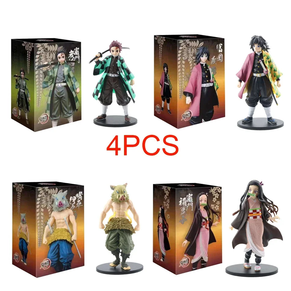 DEMON SLAYER Kamado Tanjirou & Nezuko 4PCS PVC Figures – Collector's Set