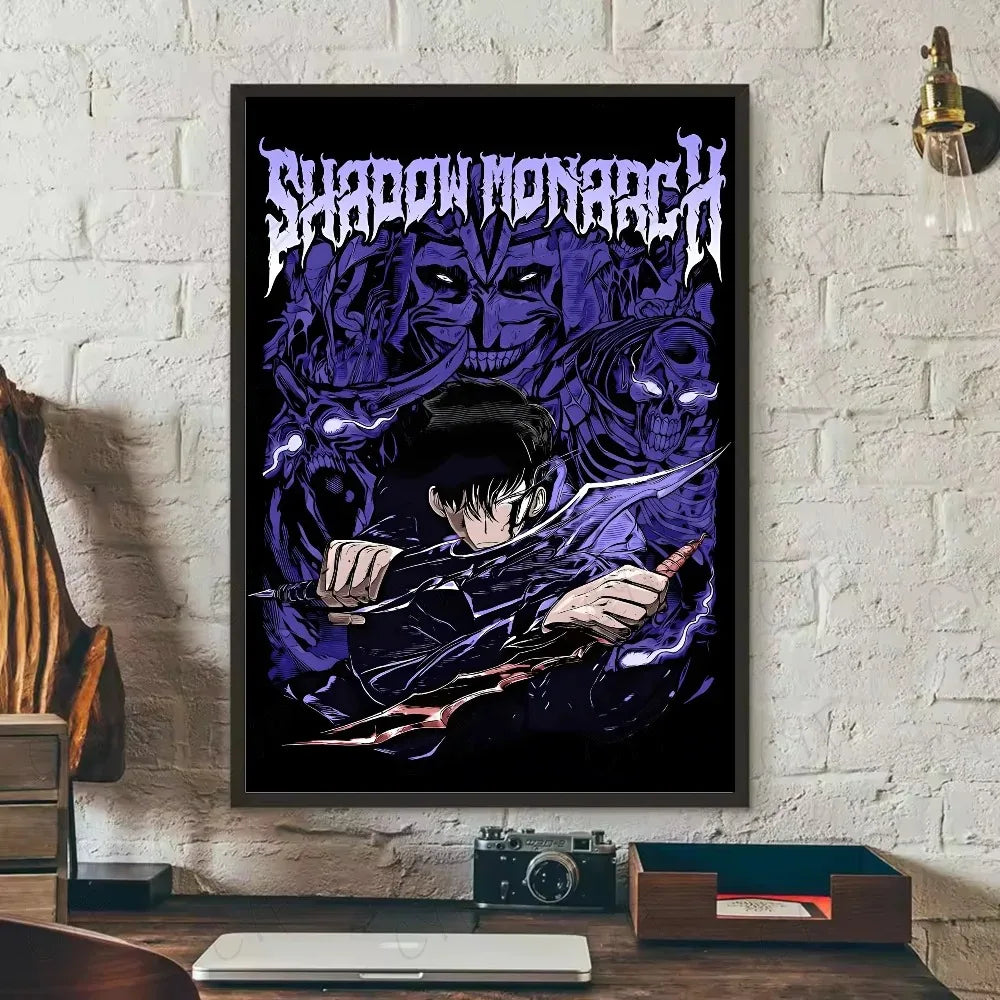 SOLO LEVELING Frameless Canvas Painting – Anime Wall Art Print