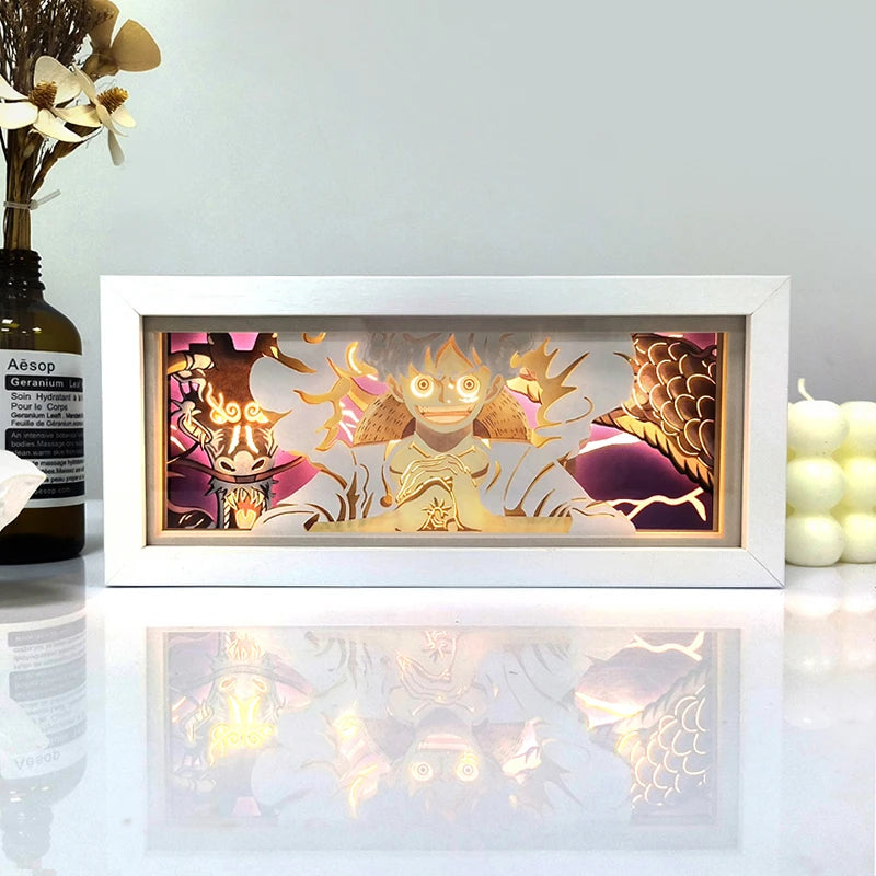 Anime Paper Cut Shadow Light Box – LED Night Lamp for Collectors